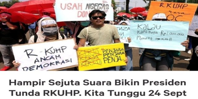 1 Juta Petisi Untuk Tolak Revisi KUHP :  #SEMUABISAKENA