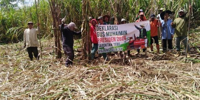 Gapoktan Tebu Malang Selatan Deklarasi Gus Muhaimin Presiden 2024 di Tengah Ladang Tebu