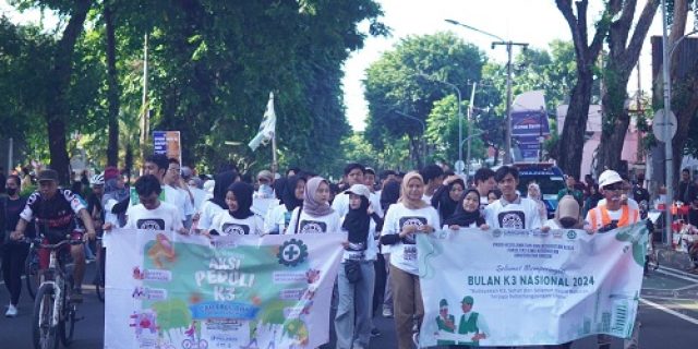 Bergerak Bersama Untuk Keselamatan : Aksi Peduli K3 DK3P Jatim Sapa Masyarakat di Car Free Day