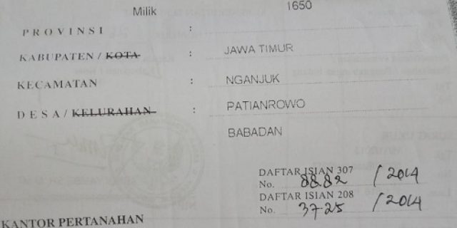 Warga Nganjuk Kehilangan Sertifikat Tanah