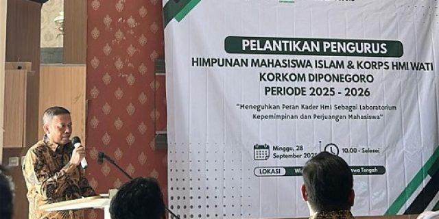 Rektor Universitas Diponegoro, Memberikan Stadium General pada acara Pelantikan Pengurus HMI Korkom UNDip