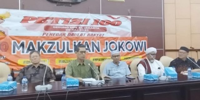 Petisi 100 Penegak Daulat Rakyat Mendesak DPR/MPR Segera Memproses Pemakzulan Presiden Jokowi