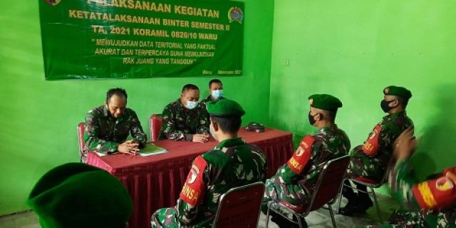Kasdim 0826 Pamekasan Minta Koramil Jajarannya Agar Kreatif Dalam Pelaksanaan Vaksinasi