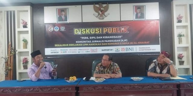 Komunitas Jurnalis Pamekasan (KJP) Gelar Diskusi Publik Dihadiri Mahasiswa IAI Al-Khairat