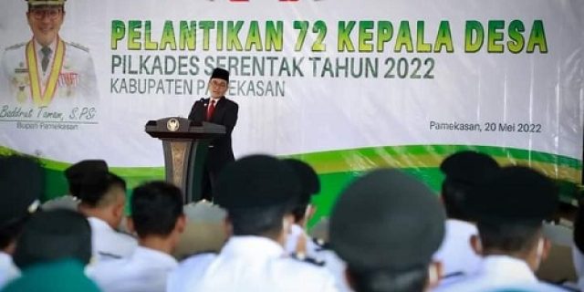 Bupati Baddrut Tamam, Mengajak Masyarakat dan Kades Baru Bersama Membangun Desa