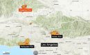 Memetakan kebakaran hutan Hughes yang membakar pegunungan Los Angeles