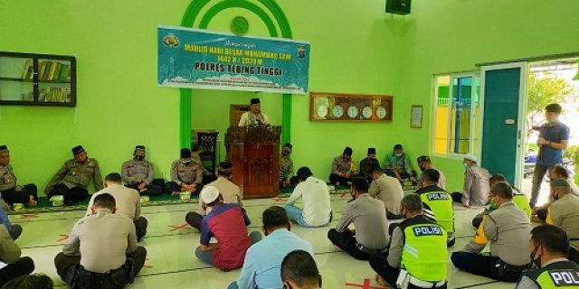 Polres Tebing Tinggi Gelar Peringatan Maulid Nabi Muhammad SAW 1442 H 2020