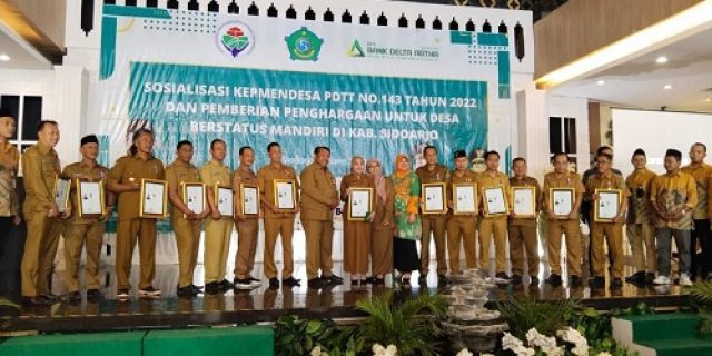 73 Desa Mandiri Di Sidoarjo Raih Penghargaan Menteri Desa