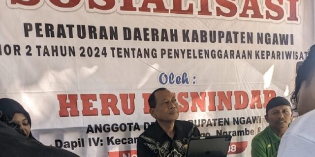 Anggota DPRD Ngawi Heru Kusnindar Sosialisasi Perda Kepariwisataan