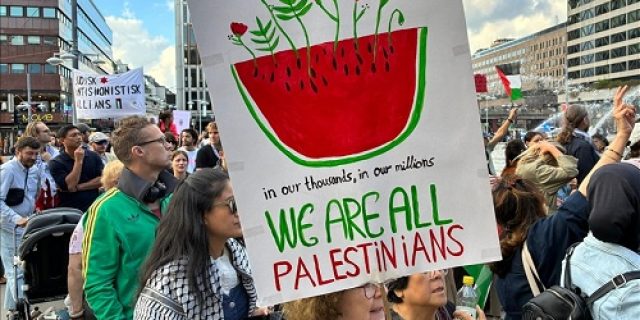 Ratusan orang berunjuk rasa di Swedia untuk memprotes genosida Gaza