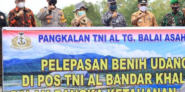 Kapolres Tebingtinggi Hadiri Pelepasan Benur Udang Vaname