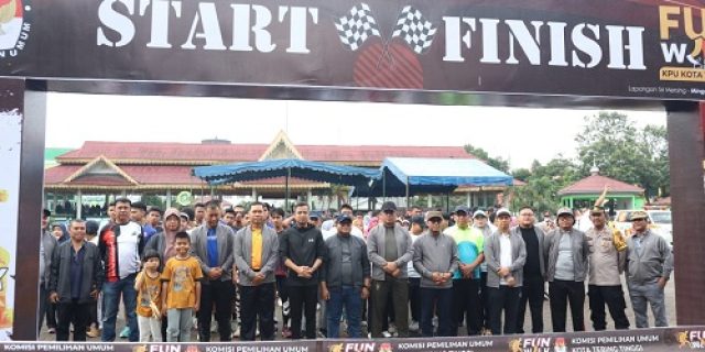 Sukseskan Pilkada Kota Tebingtinggi Pj. Walikota Ikuti Fun Walk Bersama KPU dan Forkopimda