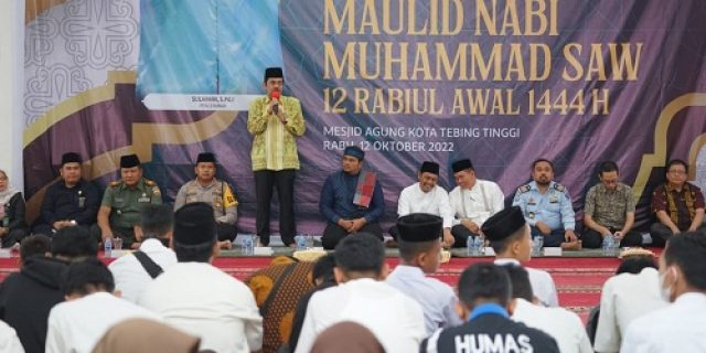 Peringatan Maulid Nabi Muhammad SAW 1444 H, Pj Walikota Tebingtinggi Ajak Umat Islam Teladani Ajaran Rosulullah