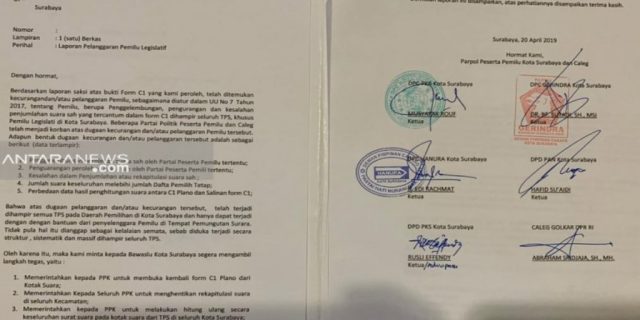 Bawaslu rekomendasi penghitungan ulang seluruh TPS di Surabaya