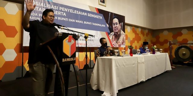 Bagja Jelaskan Optimalisasi Penyelesaian Sengketa Cepat kepada Panwascam se-Kabupaten Tasikmalaya sambut Pilkada 2020