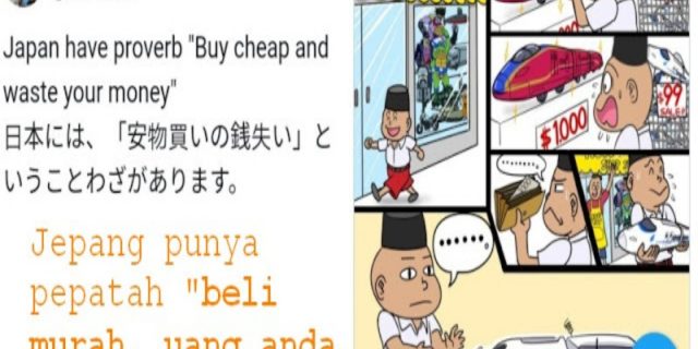 Sebelum Akunnya Lenyap, Kartunis Jepang Sempat Bikin Kartun Kereta Cepat “beli murah, uang anda terbuang”