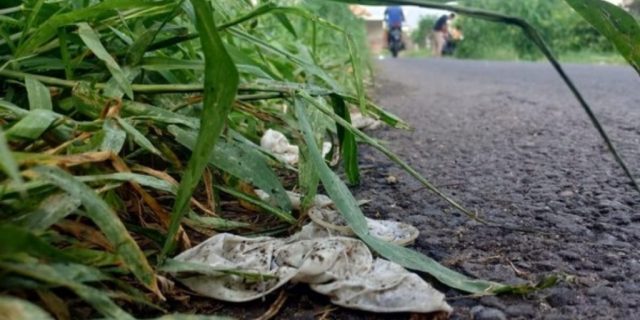 Menjijikkan, Kondom Bekas Berserakan di Pinggir Jalan Kota Madiun