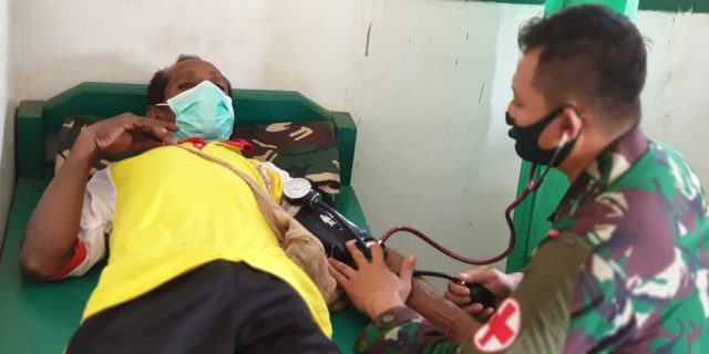 Pamtas Yonif Mekanis 516/CY Maksimalkan Pelayanan Medis di Pos Komando Utama Satgas