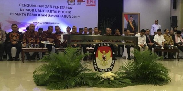 Inilah hasil undian nomor urut 14 Parpol Peserta Pemilu 2019