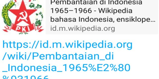 Upaya manipulasi sejarah PKI di Wikipedia : “Pembantaian di Indonesia 1965-1966”